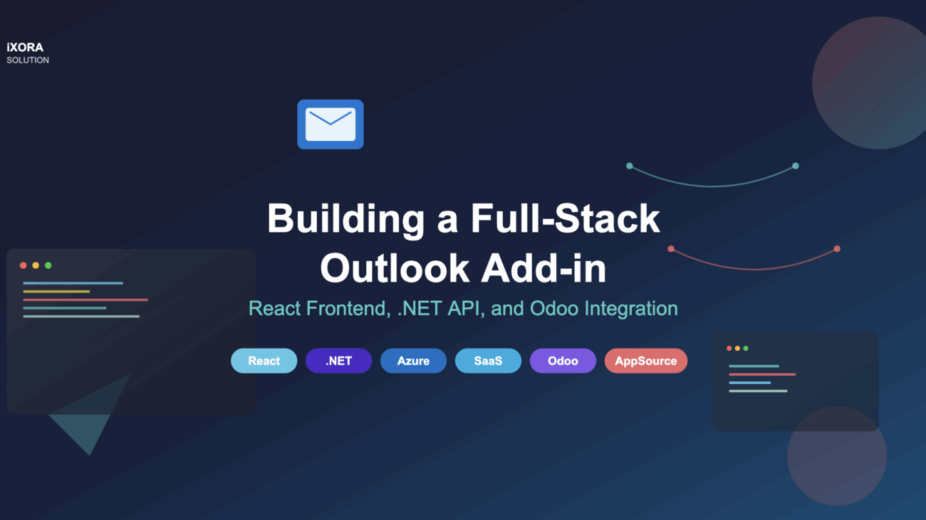 Full-stack Outlook add-in development architecture with .NET Core and React integration